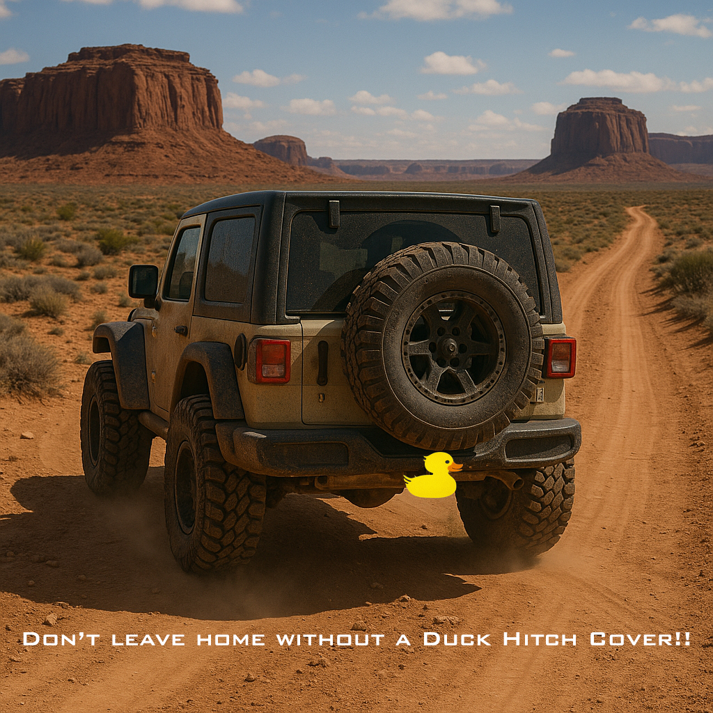 Jeep with duck hitch cover on 2 inch receiver hitch (hitch cover)